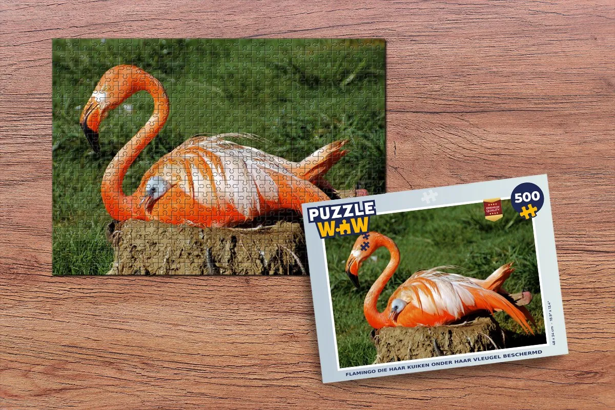 PuzzleWow Flamingo Legpuzzel 500 Stuks - Multicolor