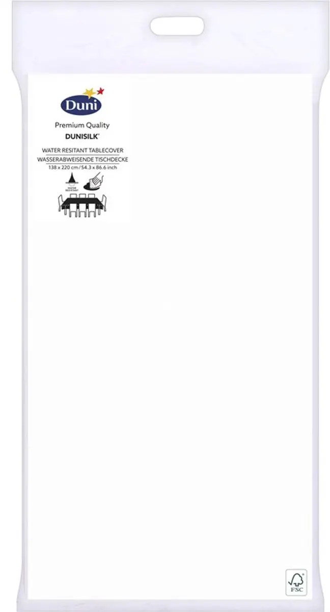 Duni dunisilk Tafelkleed 138x220cm Wit - afbeelding 2 van 4