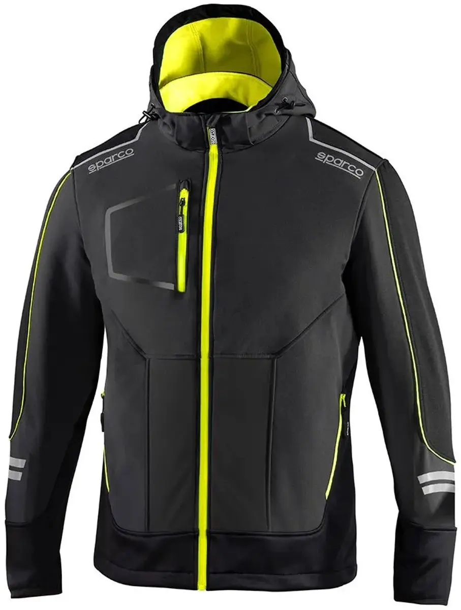 Sparco Tech York Softshell Jas - Grijs/Geel M