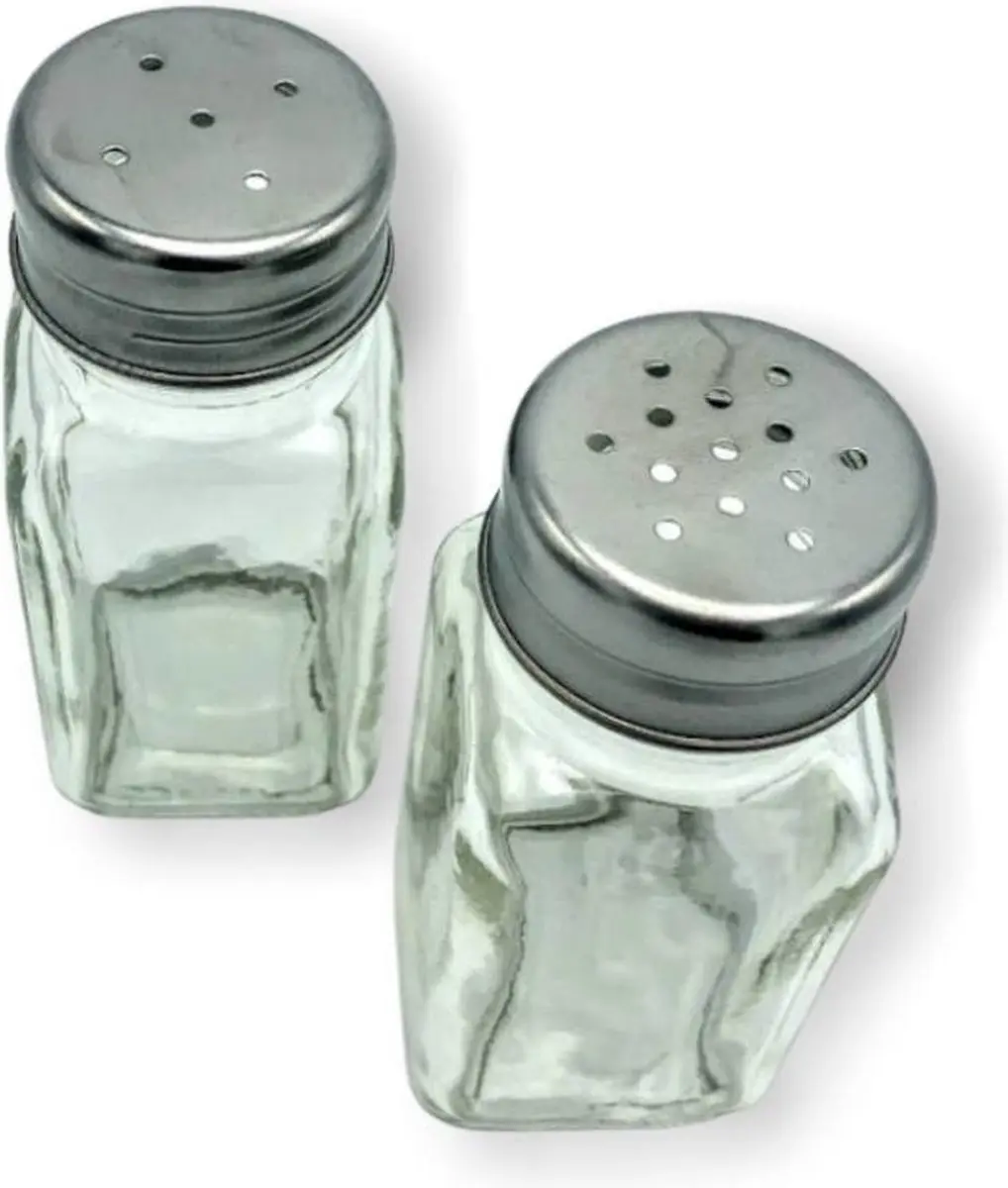 Excellent Houseware Peper- en Zoutstel Glas met RVS - afbeelding 3 van 3