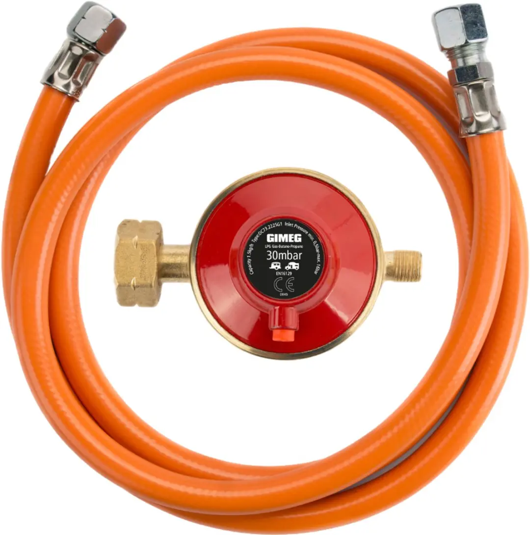 Gimeg Gasdrukregelaarset 5600385 - 30 mbar - Propaan - Rood - afbeelding 2 van 3