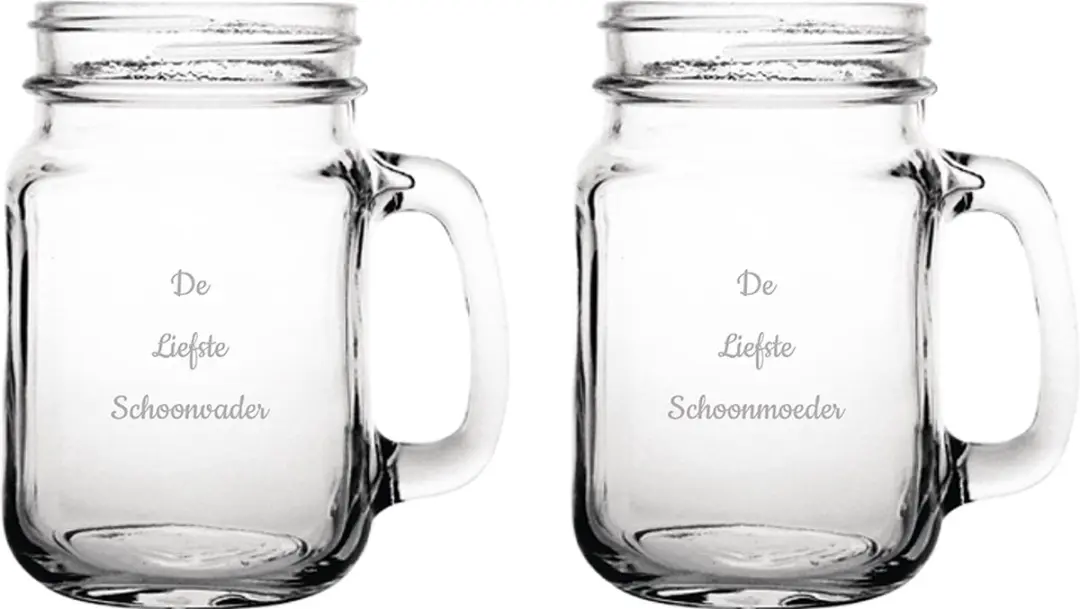 Gegraveerde Drinkglas 45cl De Liefste Schoonvader-De Liefste Schoonmoeder