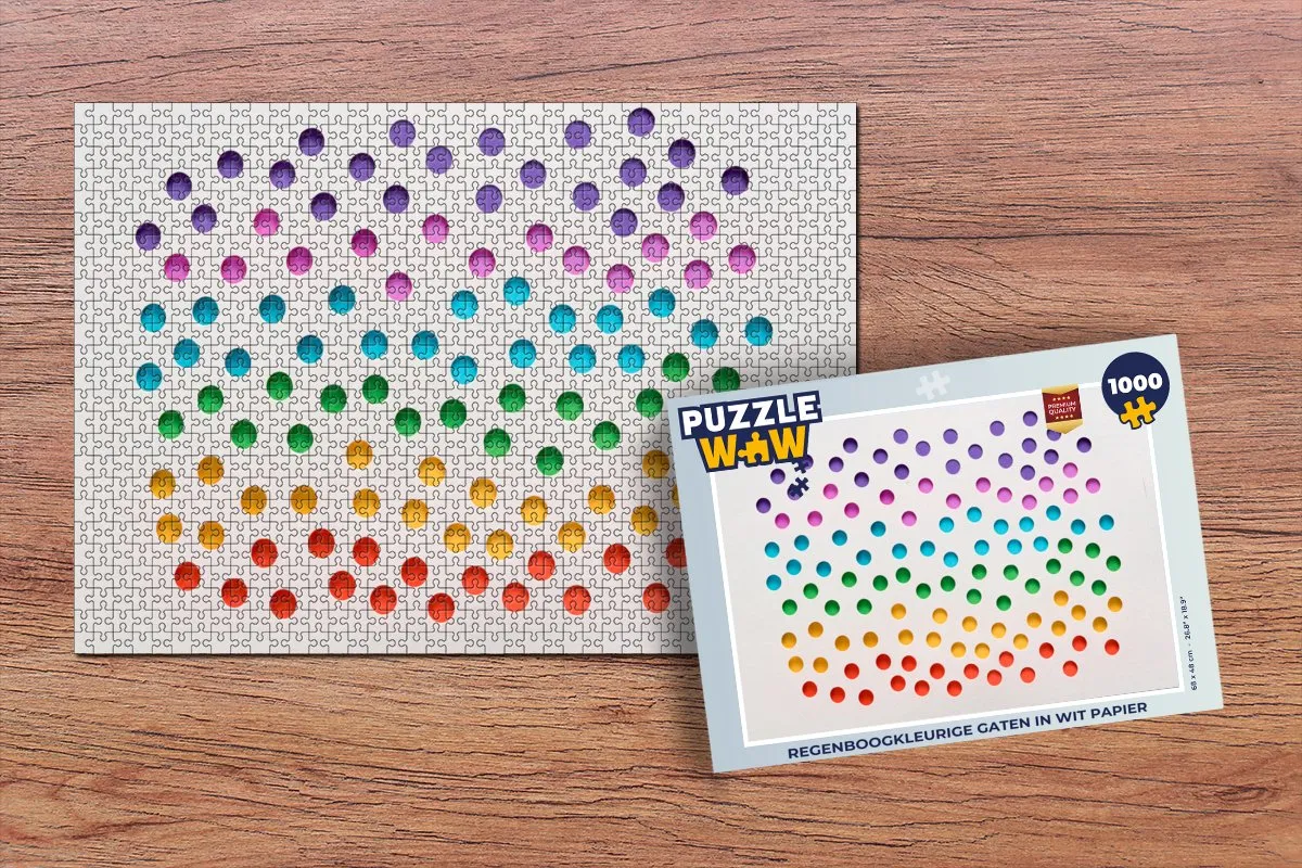 PuzzleWow Regenboogkleurige Gaten Legpuzzel 1000 Stuks - Multicolor