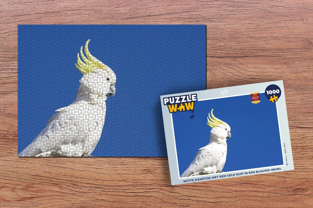 PuzzleWow Witte Kaketoe Legpuzzel 1000 Stuks - Multicolor