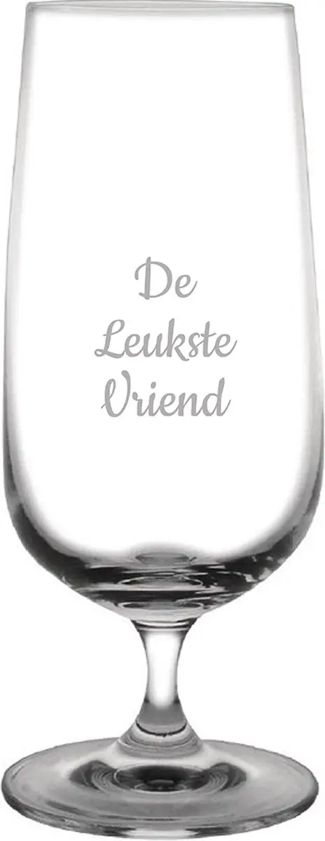 Gegraveerde bierglas op voet 41cl De Leukste Vriend