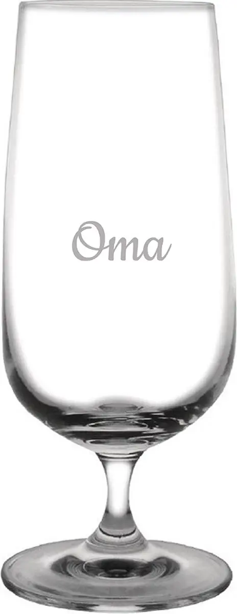Gegraveerde bierglas op voet 41cl Oma
