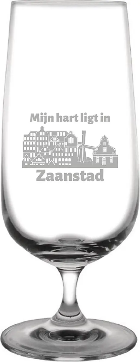 Gegraveerde bierglas op voet 41cl Zaanstad