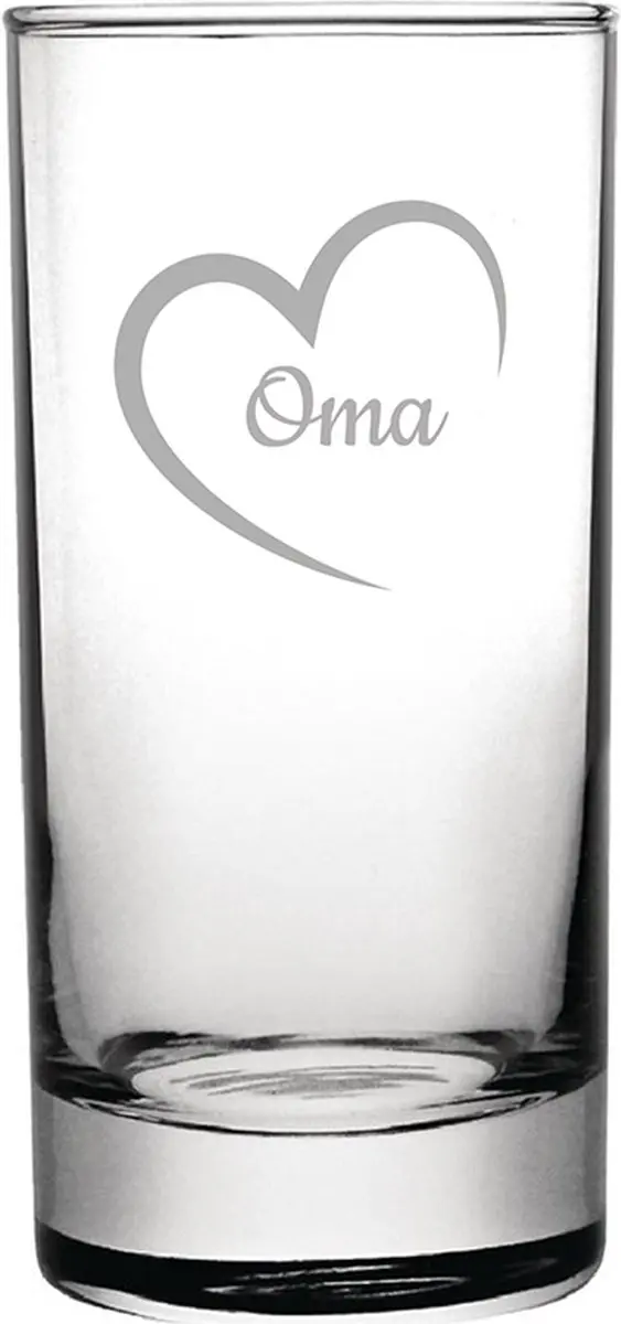 Gegraveerde longdrinkglas 28,5cl Oma met hartje