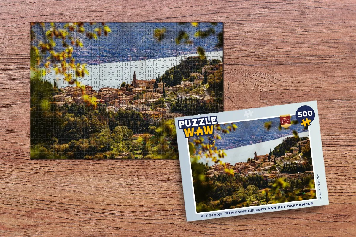 PuzzleWow Gardameer Stad Legpuzzel 500 Stuks - Multicolor