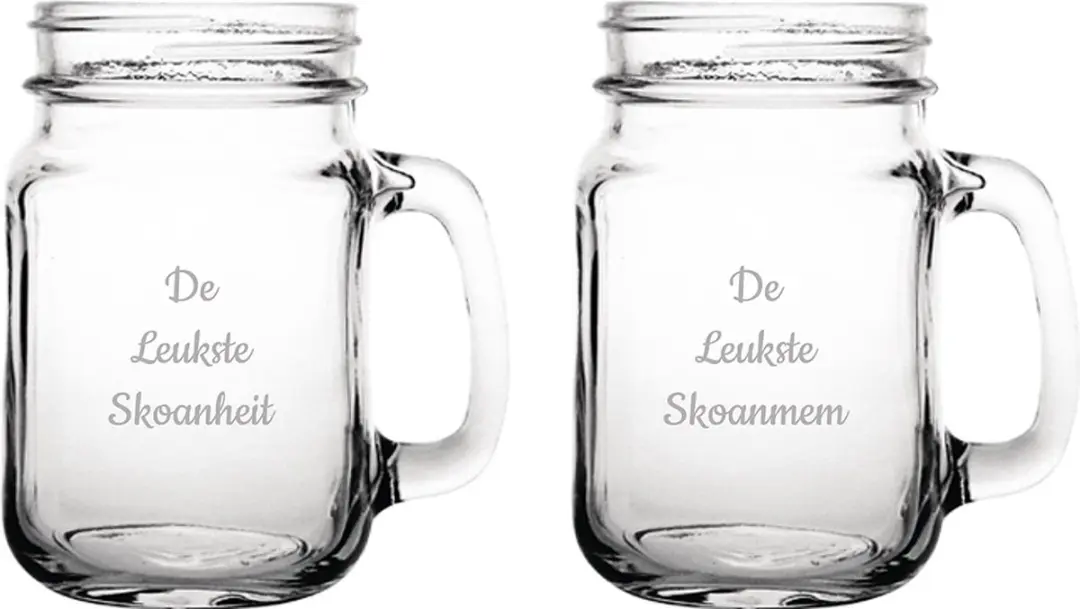 Gegraveerde Drinkglas 45cl De Leukste Skoanheit-De Leukste Skoanmem