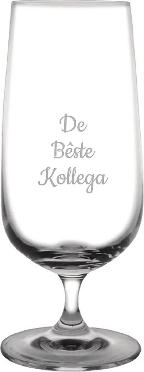 Gegraveerde bierglas op voet 41cl De Bêste Kollega
