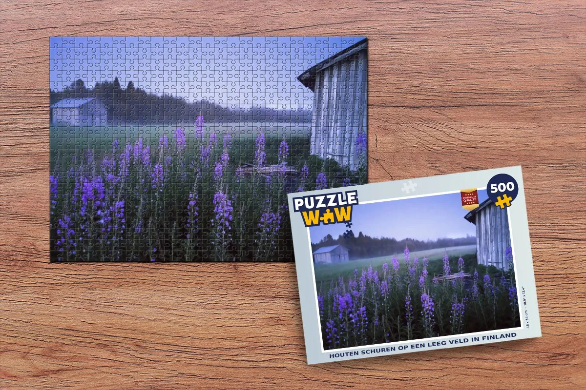 PuzzleWow Legpuzzel 500 Stuks Finland Schuren - Multicolor