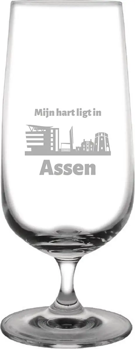 Gegraveerde bierglas op voet 41cl Assen