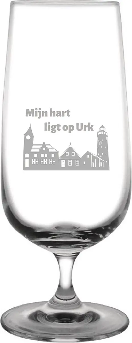Gegraveerde bierglas op voet 41cl Urk