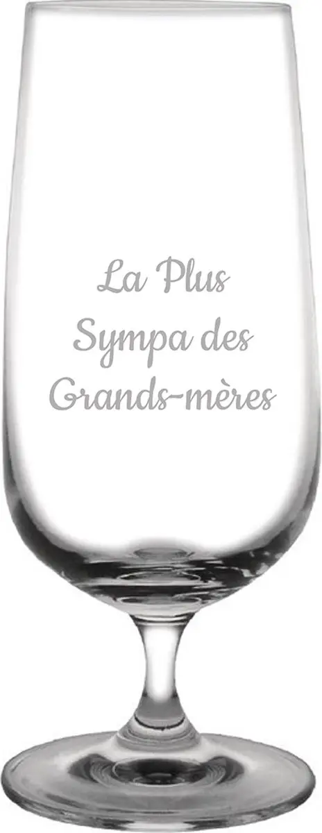 Bierglas op voet gegraveerd