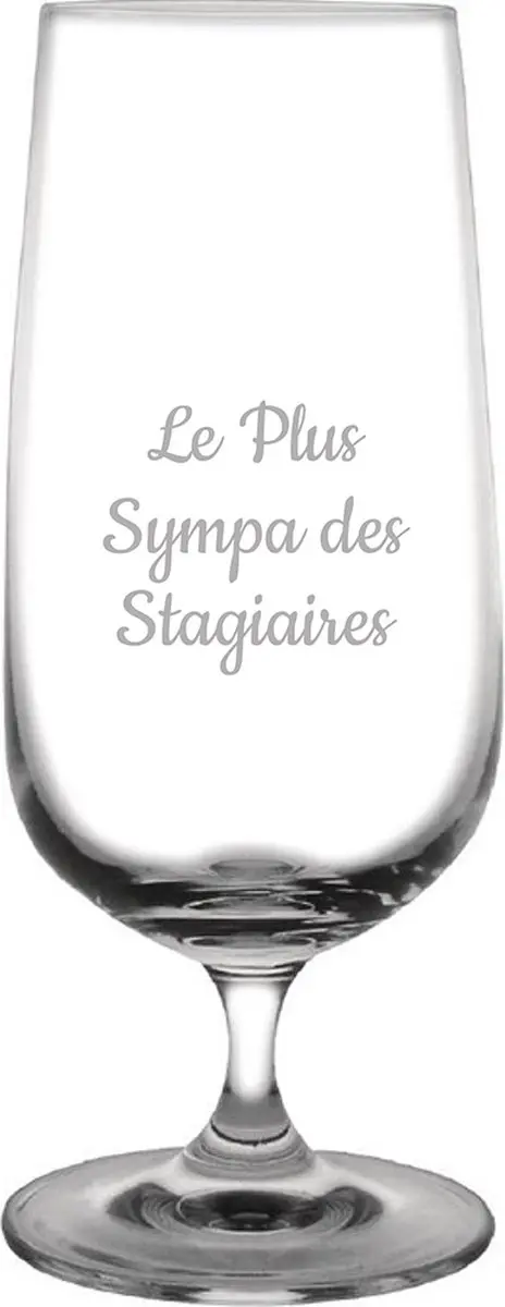 Bierglas op voet gegraveerd