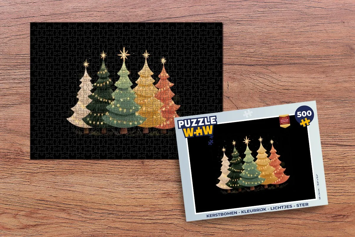 PuzzleWow Kerstboom Puzzle 500 Stuks - Kleurrijk