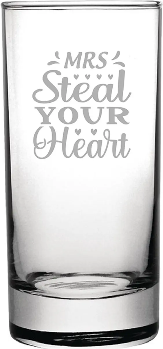Gegraveerde longdrinkglas 28,5cl Mrs. Steal your heart