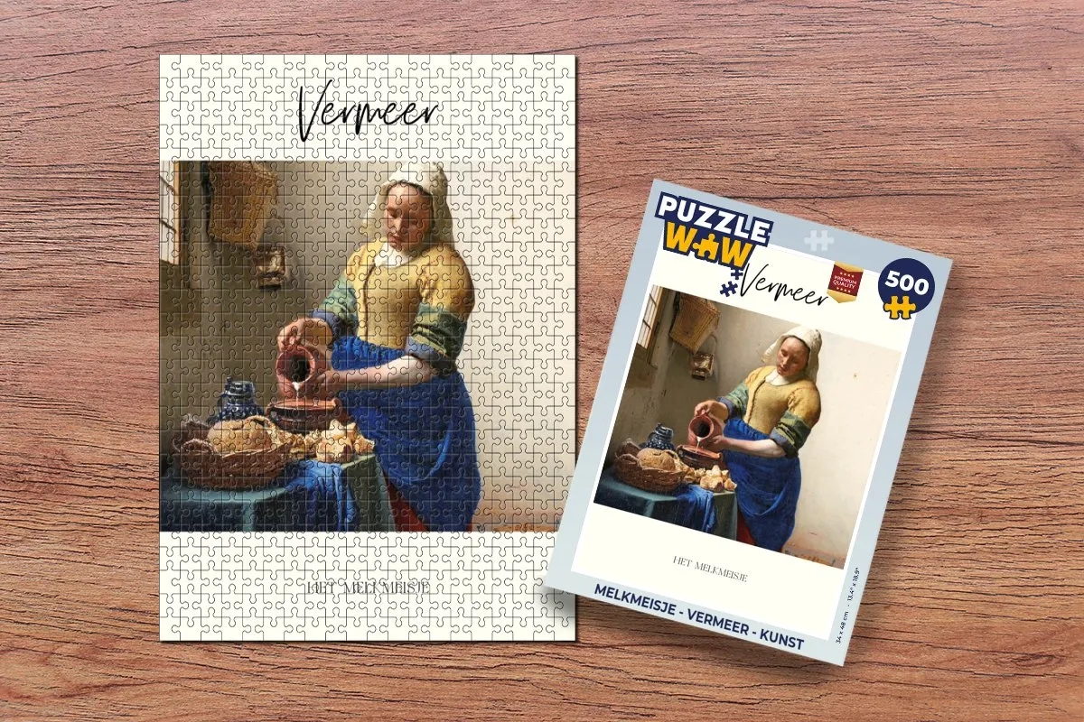 PuzzleWow Melkmeisje Vermeer Legpuzzel 500 Stuks - Multicolor