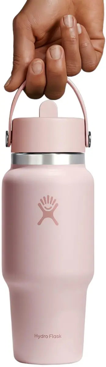 Hydro Flask Drinkfles 710ml Roze met rietjesdeksel - afbeelding 3 van 5