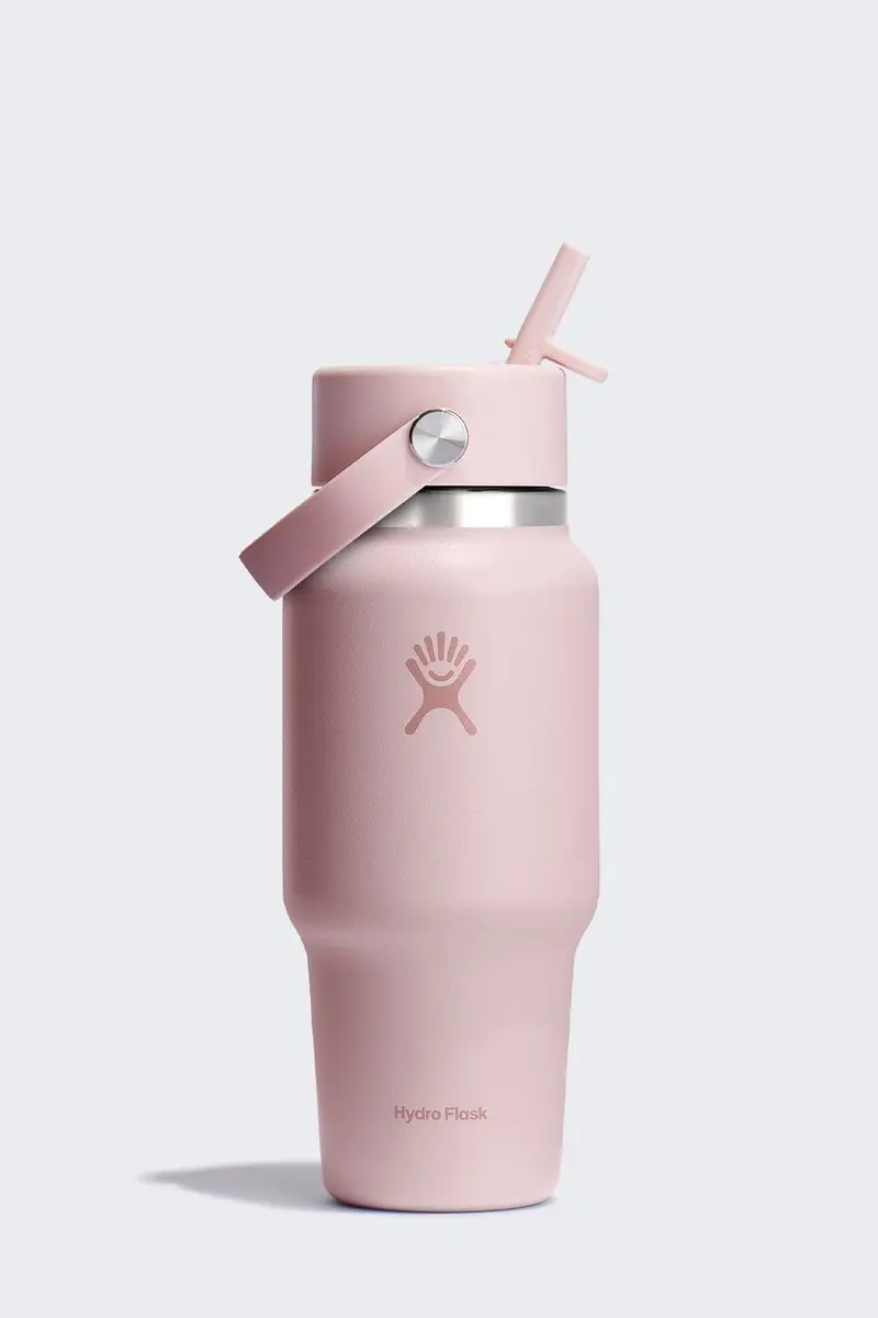 Hydro Flask Drinkfles 710ml Roze met rietjesdeksel - afbeelding 2 van 5