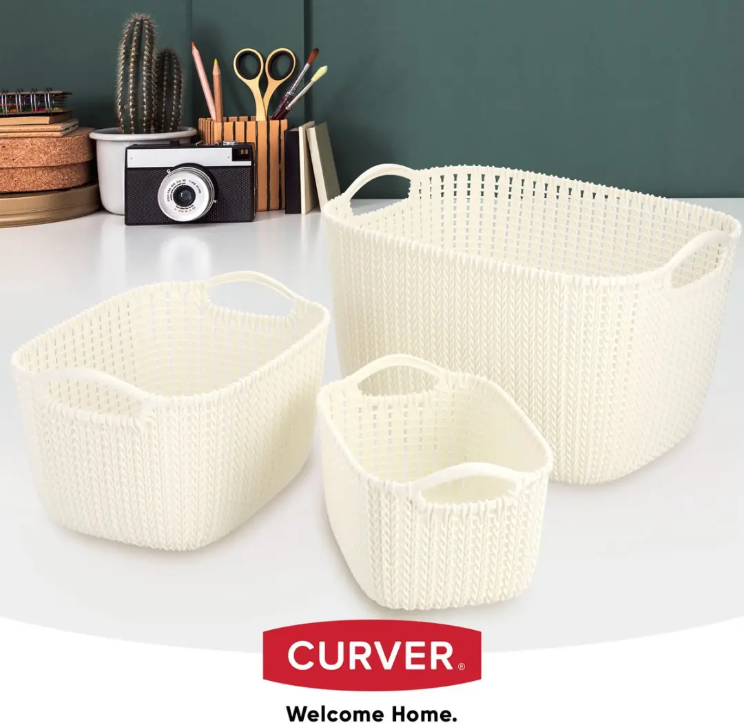 Curver Knit S Kunststof Mand 11,2L - Wit - afbeelding 4 van 6