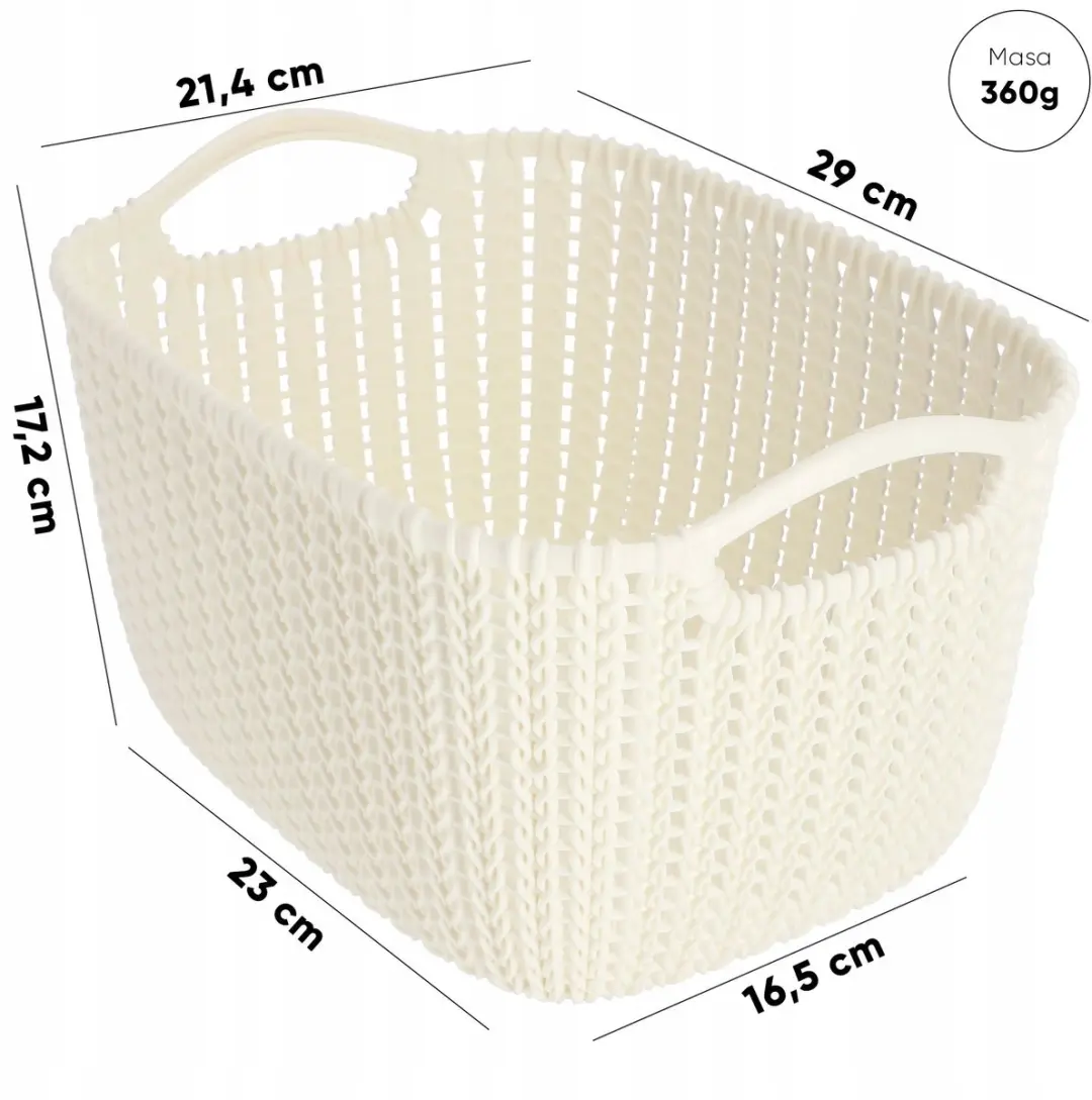 Curver Knit S Kunststof Mand 11,2L - Wit - afbeelding 3 van 6