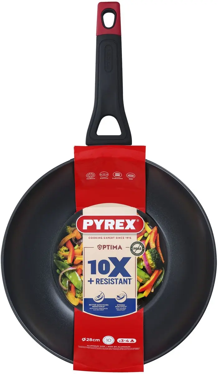 Pyrex Optima Wok Pan Ø28cm - Zwart - afbeelding 6 van 6