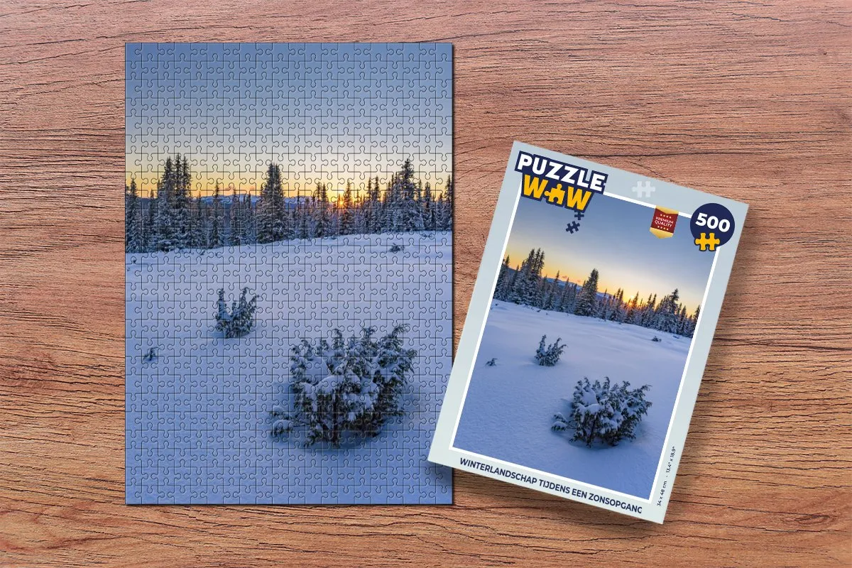 PuzzleWow Winterlandschap Legpuzzel 500 Stuks - Multicolor