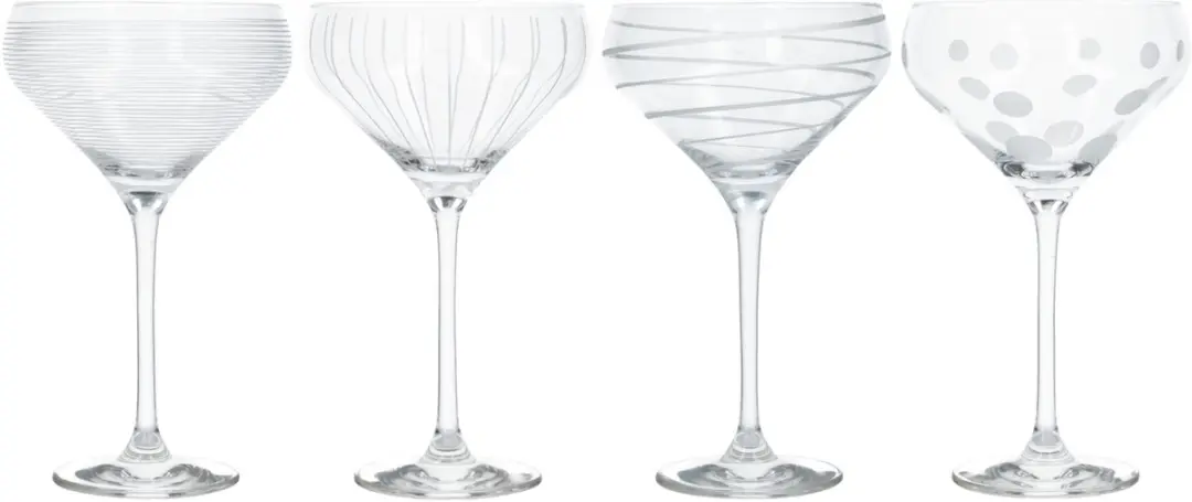 Set van 4 Champagneglazen, 0.4 L