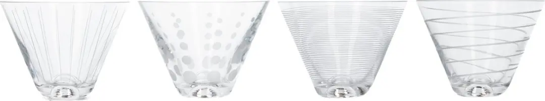 Set van 4 Martini Glazen, 0.4 L