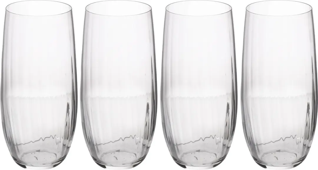 Longdrink Glazen, Drinkglazen, Set van 4 Stuks, 0.4 L, Loodvrij Glas