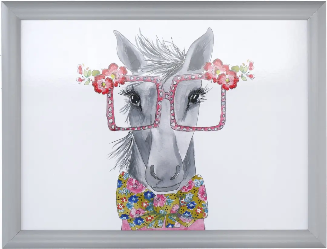 Laptray, Schootdienblad, Paard met Bril, 44 x 34 cm