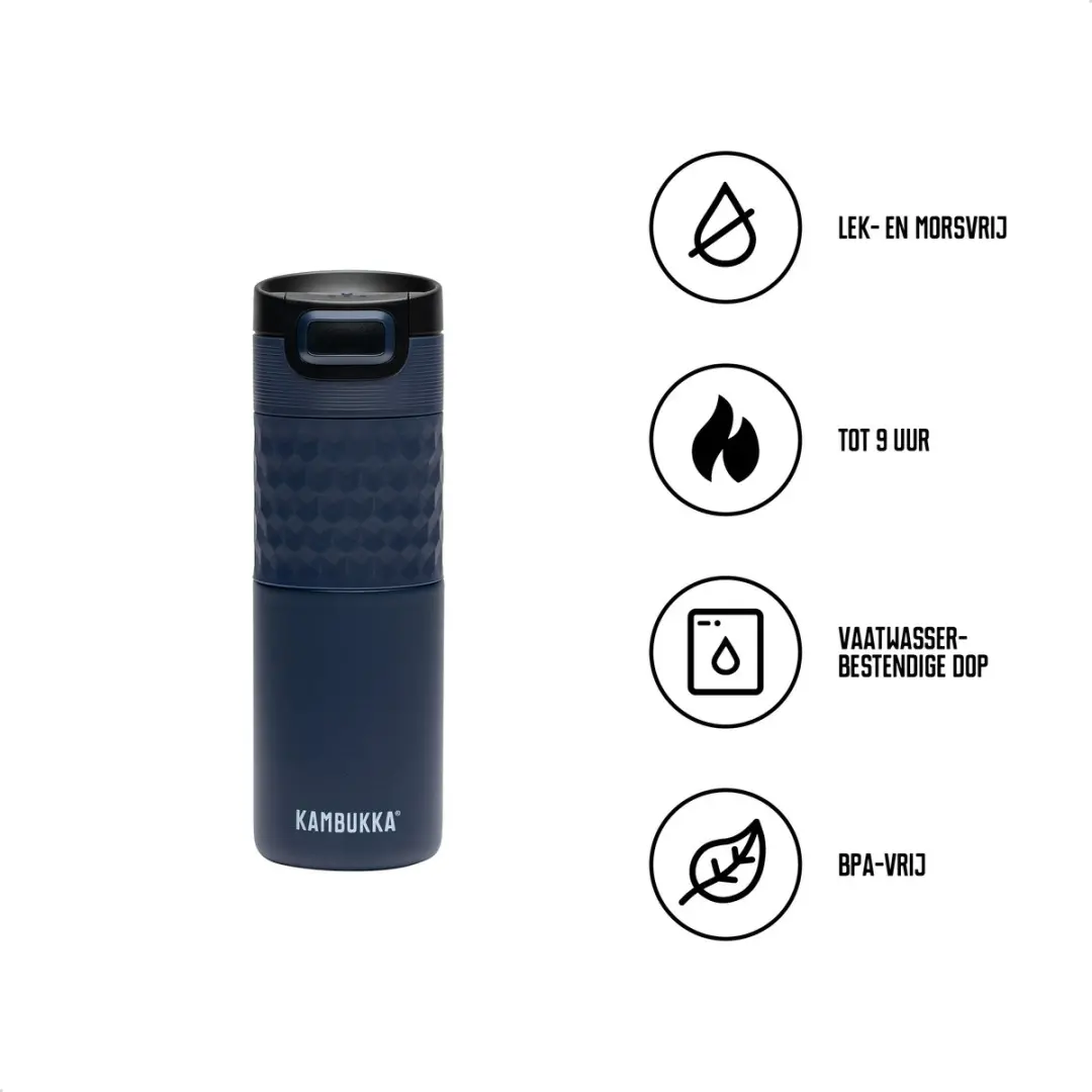 Kambukka Etna Grip Thermosfles 500ml - Denim Blue - afbeelding 4 van 6