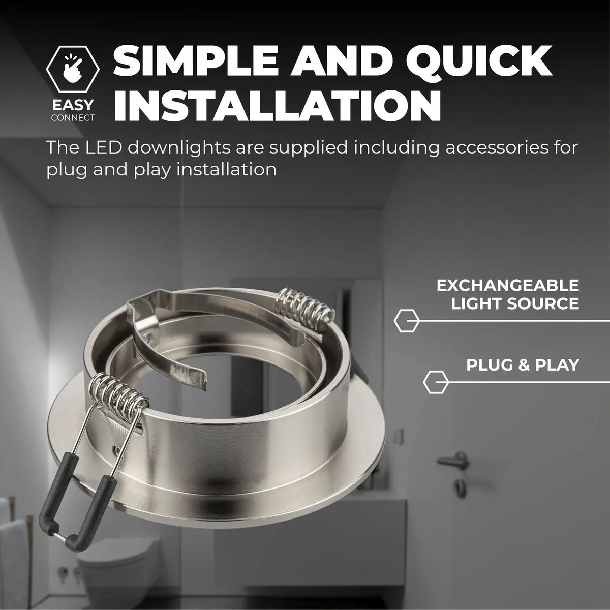 Ledvion 3X LED Inbouwspot Rio RVS - 3W - 2700K - Ø85mm