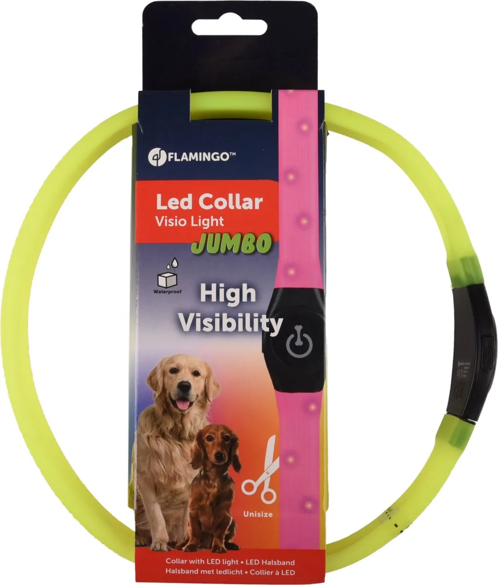 Flamingo Visio Light Led Jumbo Geel - 35-64cm