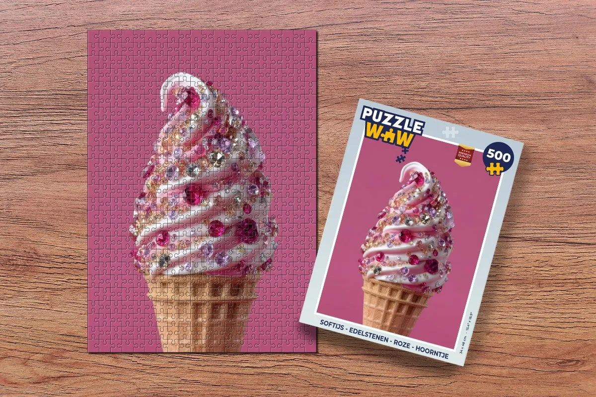 PuzzleWow Softijs Edelstenen Legpuzzel 500 Stuks - Roze