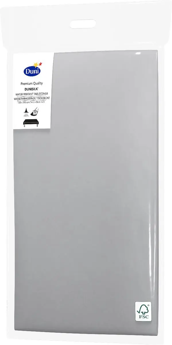 Duni Dunisilk Tafellaken 138x220cm Zilver - afbeelding 3 van 5