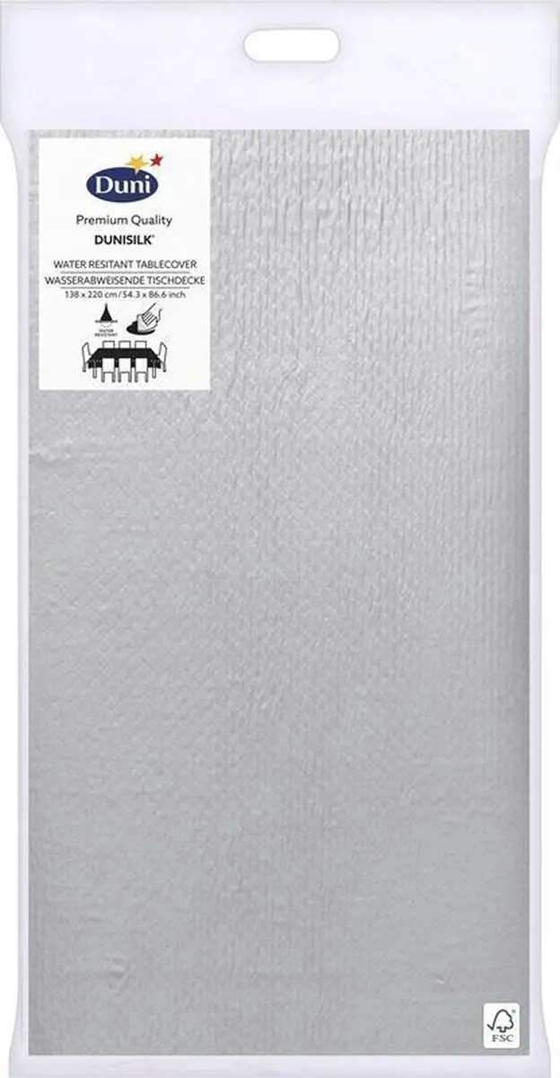 Duni Dunisilk Tafellaken 138x220cm Zilver - afbeelding 2 van 5