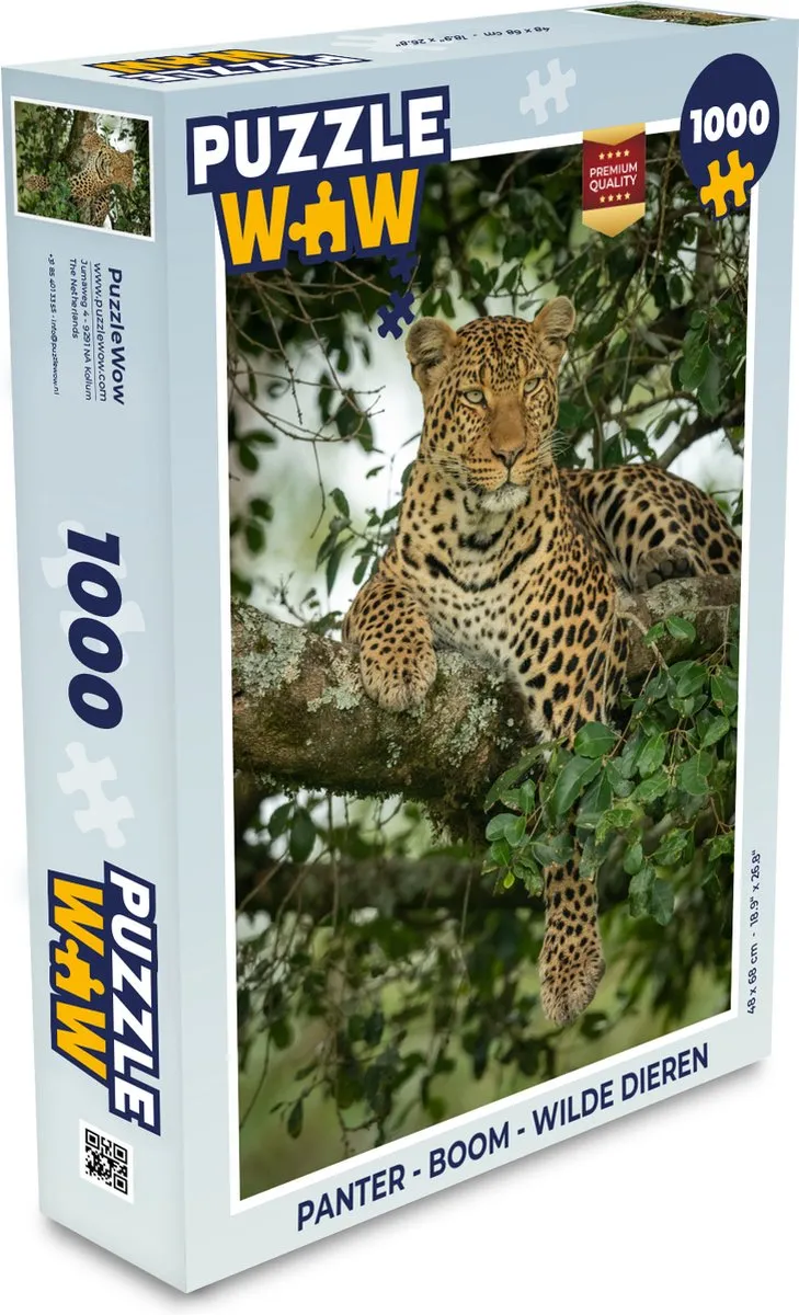 PuzzleWow Panter Boom Wilde Dieren Legpuzzel 1000 Stuks