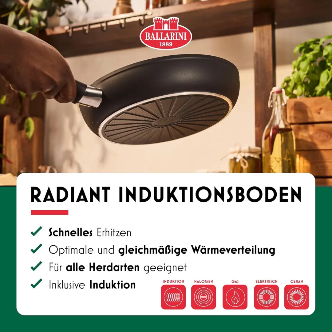 Ballarini Bari Koekenpan 24cm - Keramische Anti-aanbaklaag - afbeelding 3 van 6