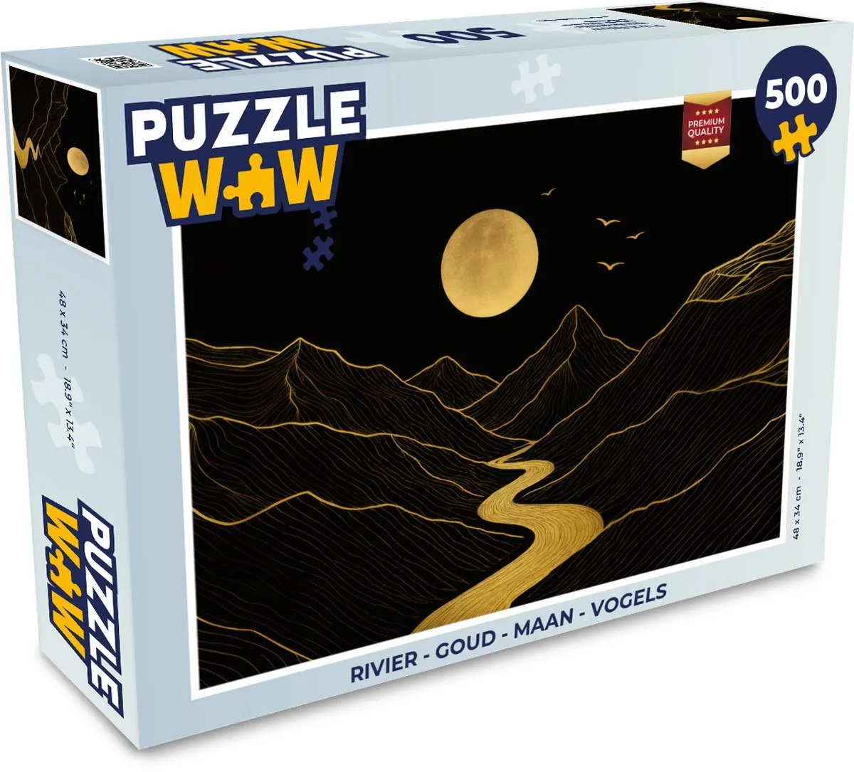 PuzzleWow Rivier Maan Vogels Legpuzzel 500 Stuks - MPN 8721374603650