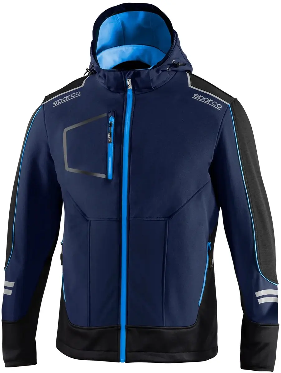 Sparco Tech York Softshell Jas - Zwart/Oranje - Maat XXL