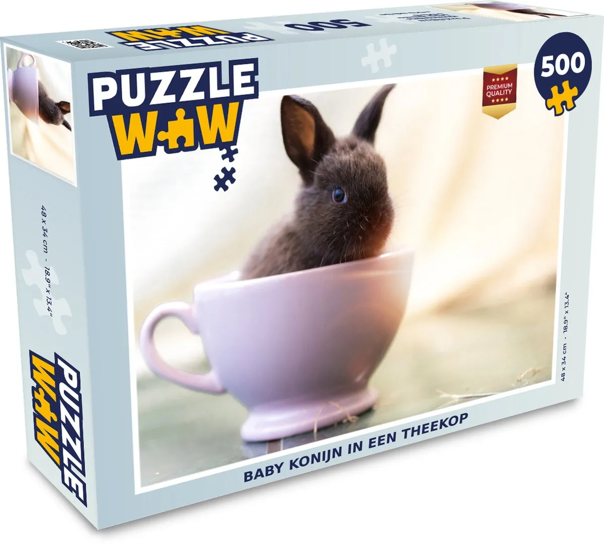 PuzzleWow Konijn Baby Theekop Legpuzzel 500 Stuks