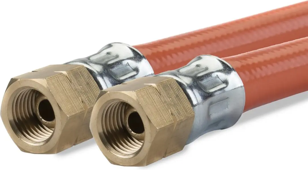 Gimeg PCV gasslang 3m 1/4" links oranje