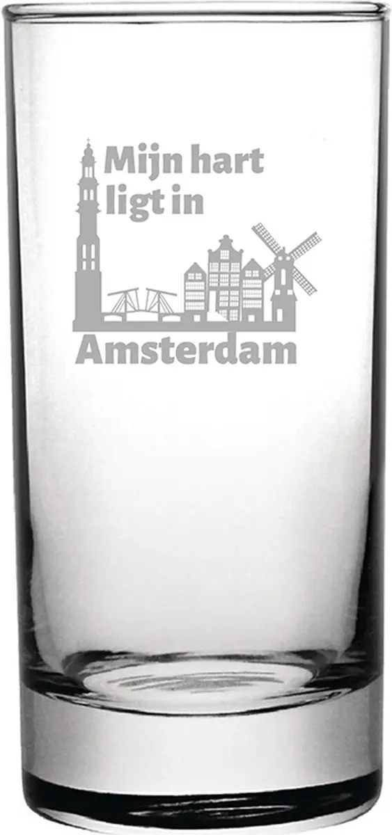 Gegraveerde longdrinkglas 28,5cl Amsterdam