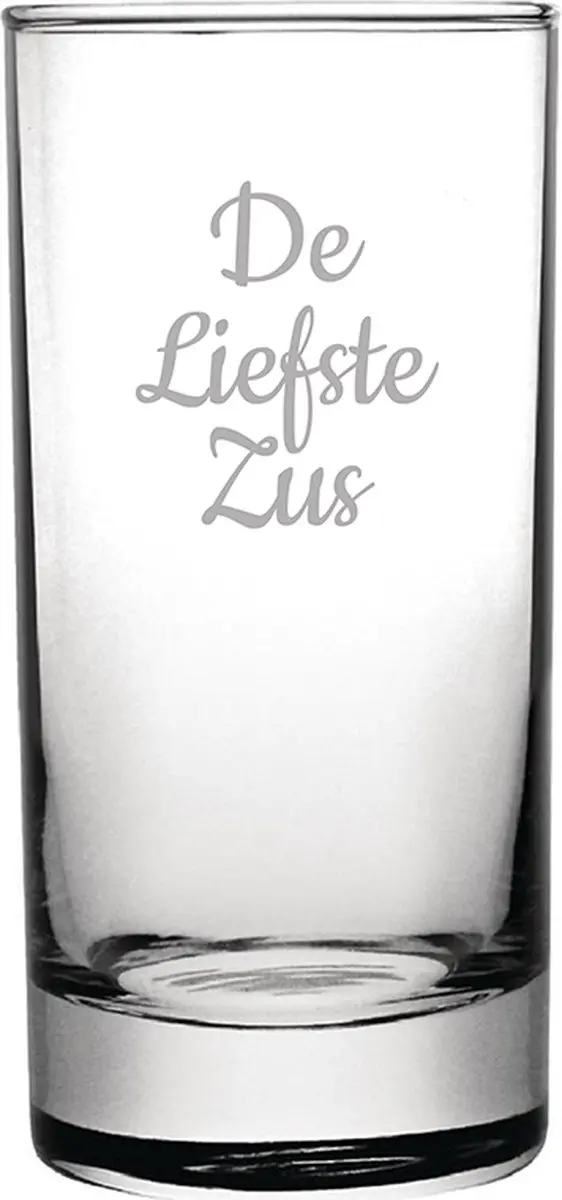 Gegraveerde longdrinkglas 28,5cl De Liefste Zus