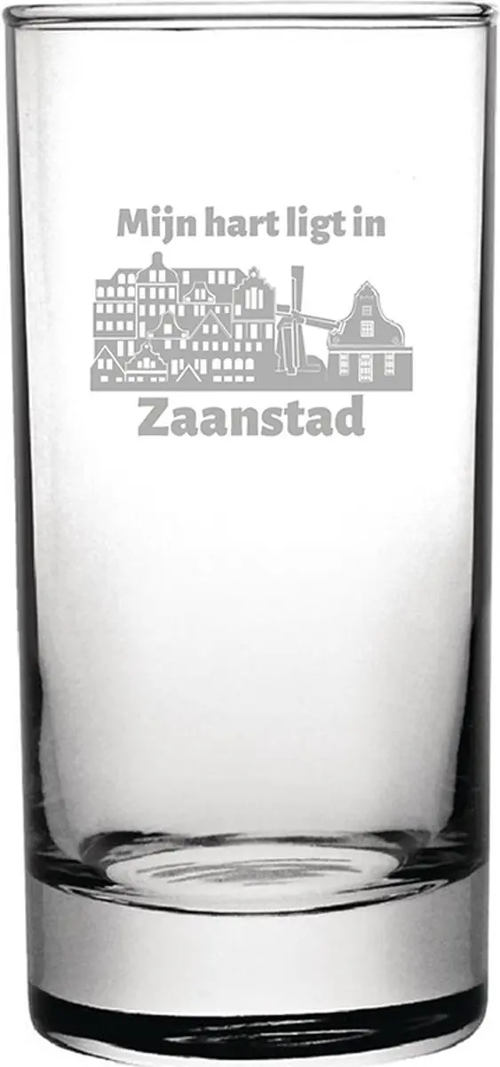 Gegraveerde longdrinkglas 28,5cl Zaanstad