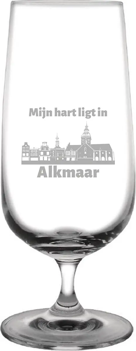 Gegraveerde bierglas op voet 41cl Alkmaar