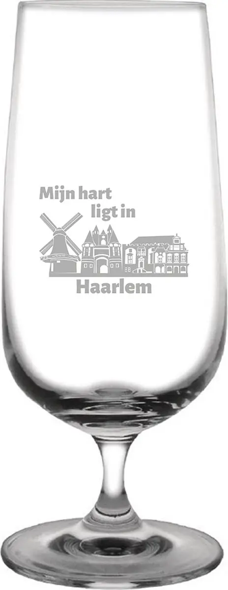Gegraveerde bierglas op voet 41cl Haarlem